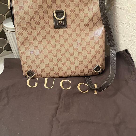 Gucci Brown Abbey D-Ring Hobo GG Canvas crossbody Bag - Picture 6 of 12